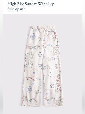 Abercrombie & Fitch High Rise Sunday Wide Leg SweatPant